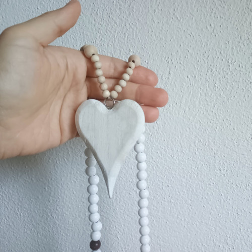 Dřevěný maxi náhrdelník se srdcem — foto 2