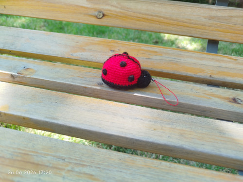 Handmade Amigurumi Ladybug Keychain 2,5" — foto 3