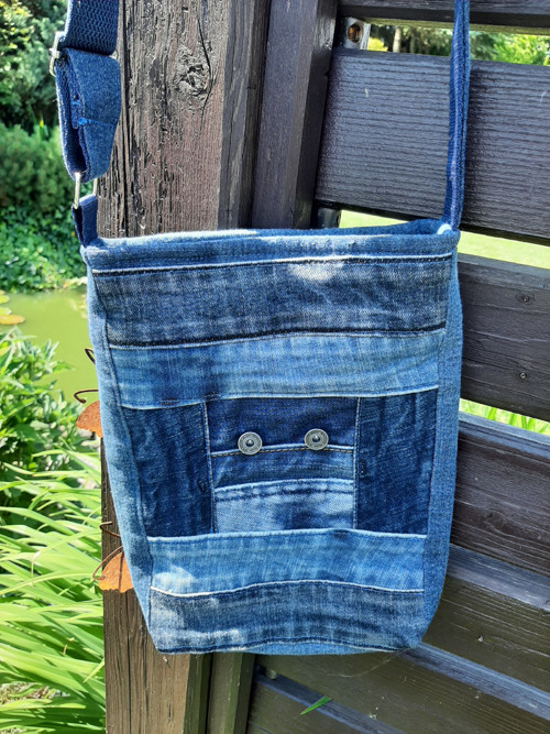Riflová kabelka crossbody — foto 6