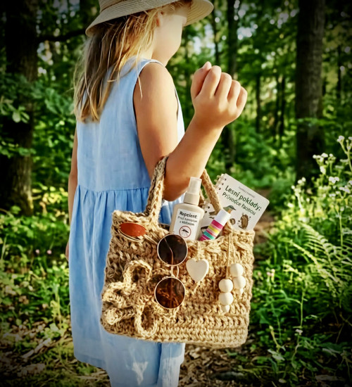 Jutová háčkovaná kabelka pro holčičku v boho stylu — foto 2