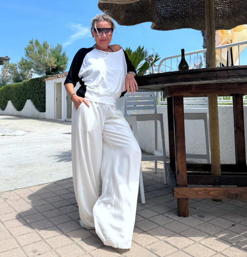 Volné kalhoty smetanové — foto 6
