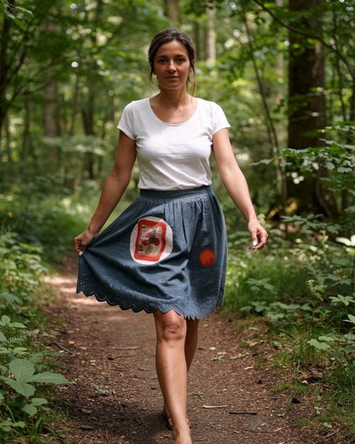 ŠEDÁ MADEIROVÁ S MÁKY (M/L) - sukně — foto 4