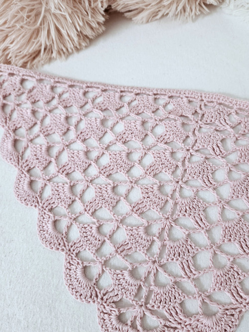 Háčkovaný šatek do vlasů Pastel Pink — foto 2