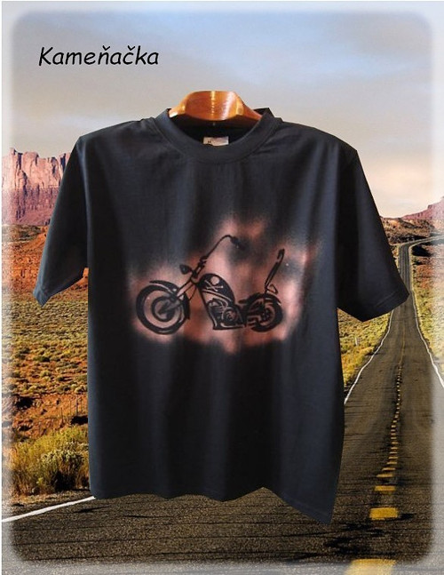 Pánské tričko-motorka Harley - černé, černá — foto 2