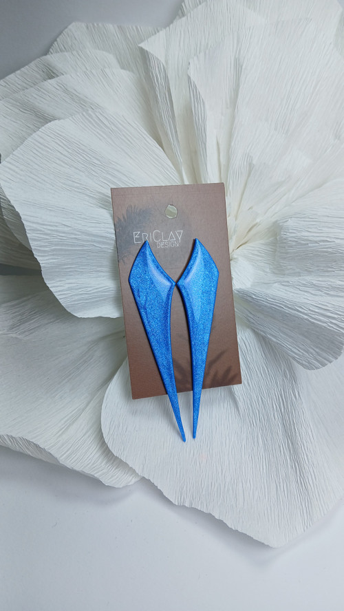 ​Modré XXL náušnice Art Deco Ericlay — foto 2