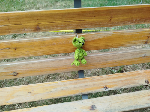 Handmade Amigurumi Cat Keychain 2,4" — foto 3