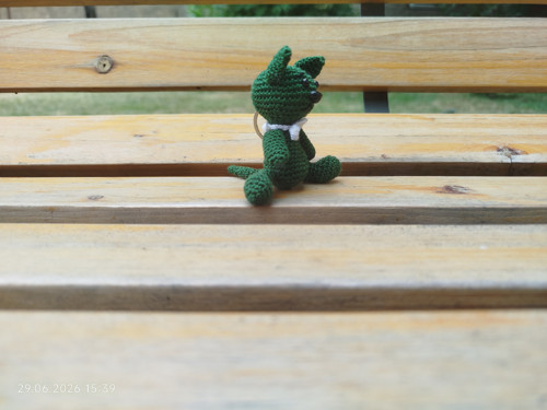 Handmade Amigurumi Cat Keychain 2,4" — foto 3