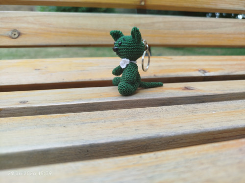 Handmade Amigurumi Cat Keychain 2,4" — foto 2