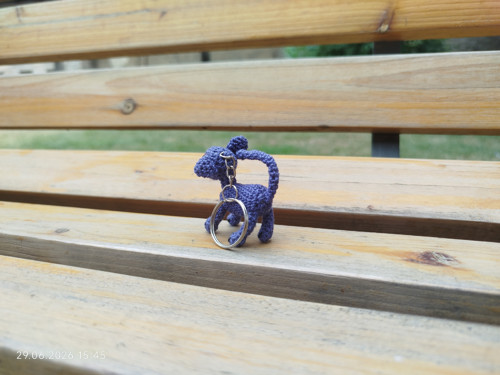 Handmade Amigurumi Cat Keychain 1,5" — foto 5