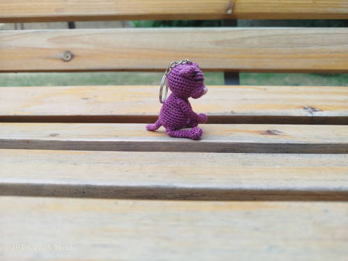 Handmade Amigurumi Cat Keychain 2,4" — foto 4