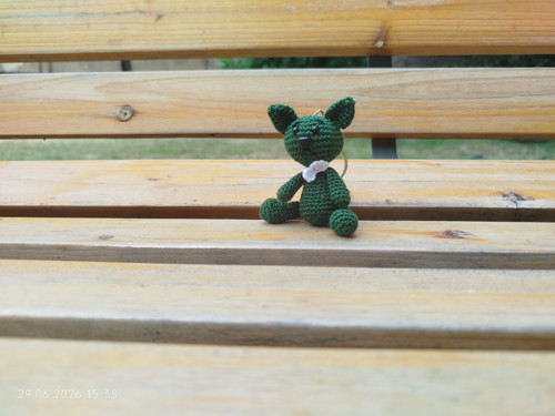 Handmade Amigurumi Cat Keychain 2,4" — foto 4