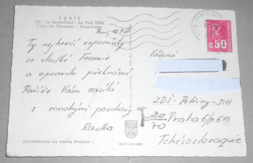 POHLEDNICE • Paříž, Francie, 1969 — foto 2