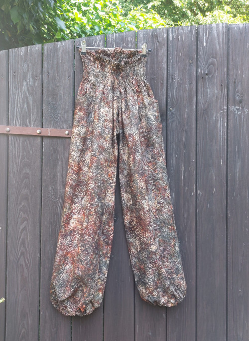 Turecké kalhoty hnědé-bali batik — foto 6