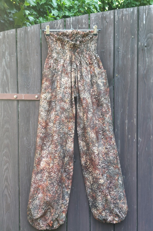 Turecké kalhoty hnědé-bali batik — foto 2