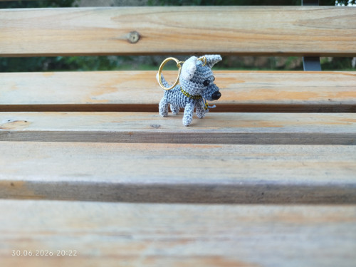 Handmade Amigurumi Dog Keychain 2" — foto 3