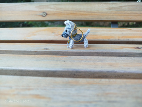 Handmade Amigurumi Dog Keychain 2" — foto 5