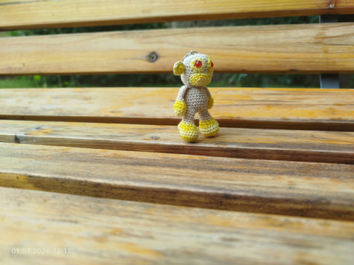 Handmade Amigurumi Monkey Keychain 2" — foto 2