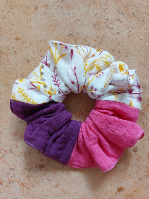 Mušelínová gumička do vlasů scrunchie - MIX — foto 2