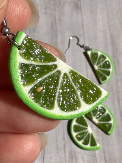 Náušnice limety plátky — foto 3