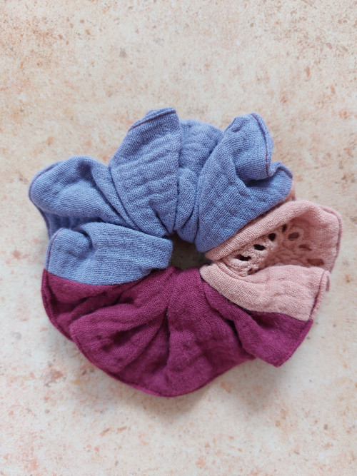 Mušelínová gumička do vlasů scrunchie - MIX — foto 2