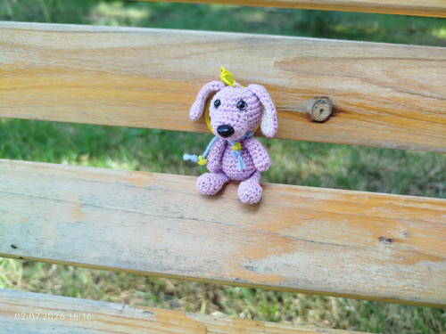 Handmade Amigurumi Dog Keychain 2" — foto 3