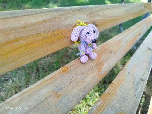 Handmade Amigurumi Dog Keychain 2" — foto 4