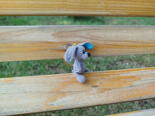 Handmade Amigurumi Dog Keychain 2" — foto 3