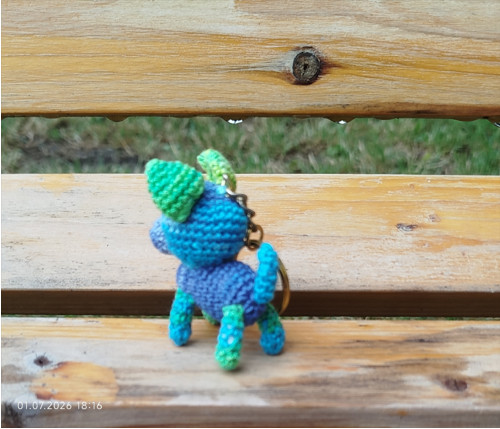 Handmade Amigurumi Dog Keychain 2" — foto 6