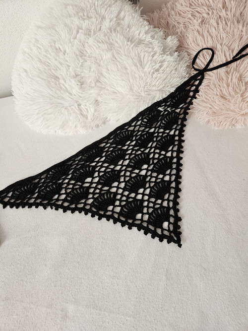 Háčkovaný šatek do vlasů Black — foto 4
