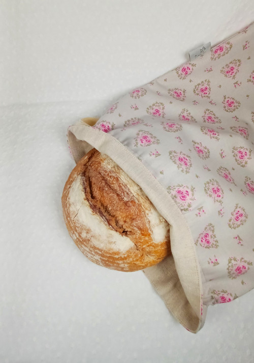 Látkový pytlík na chleba s růžemi — foto 4