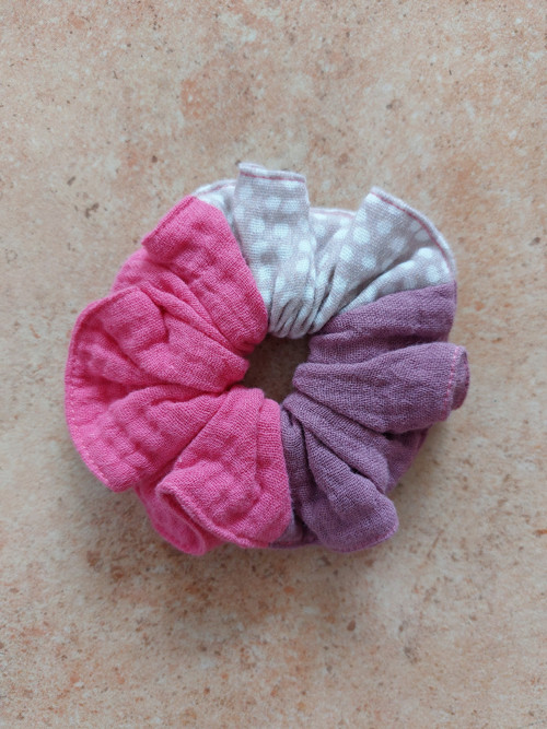 Mušelínová gumička do vlasů scrunchie - MIX — foto 2