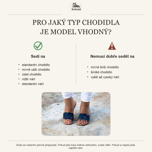 Kožené pantofle NEMEA - duhová modrá — foto 5