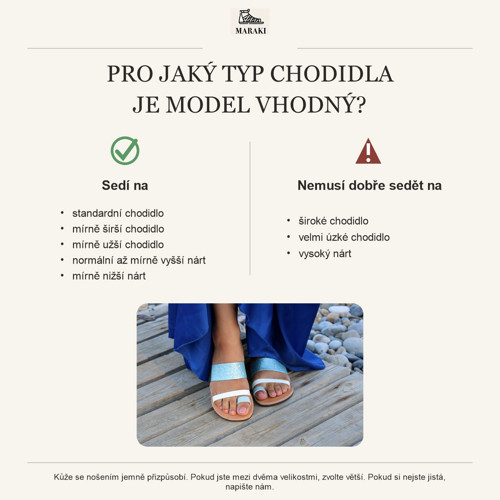 Kožené pantofle MADES – modrá – bílá – třpytky — foto 4