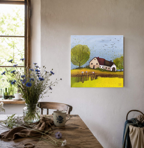 Originální obraz: Vesnička česká - 20x20cm — foto 5