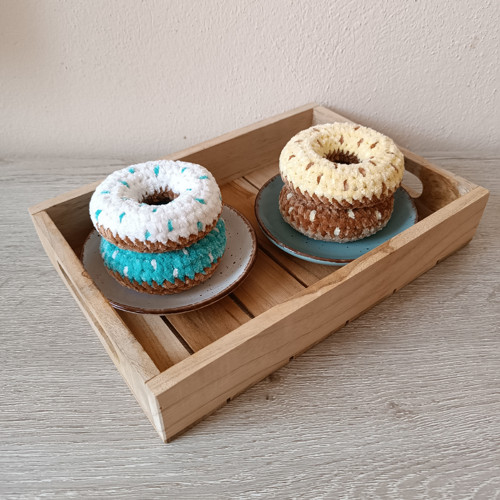 Donut bílý a tyrkysový - sada 2 ks — foto 3