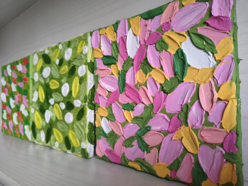 Strukturovaný triptych "Jarní vánice" — foto 5