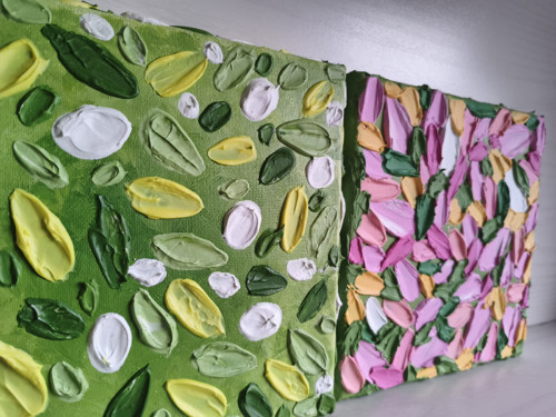 Strukturovaný triptych "Jarní vánice" — foto 6