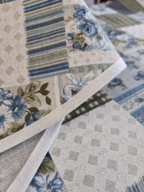 Ubrus venkovský patchwork-modrý — foto 2