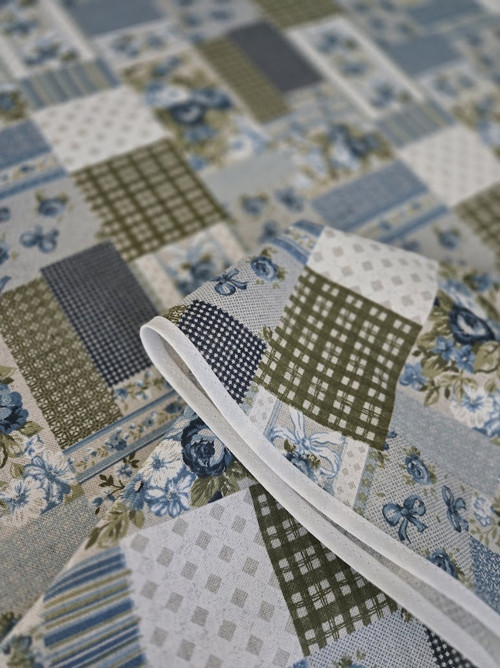 Ubrus venkovský patchwork-modrý — foto 6