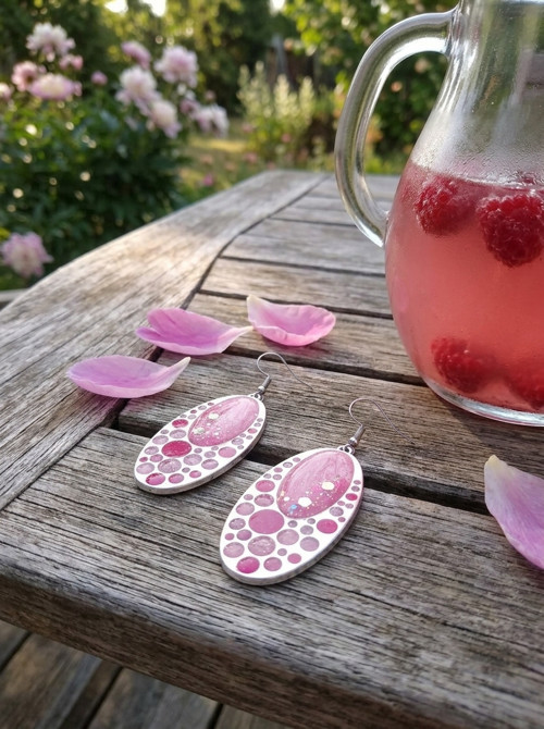 Rozverná růžová - náušnice — foto 2