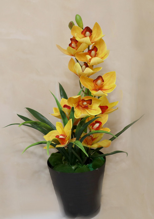 Zlaté cymbidium - umělá dekorace — foto 2