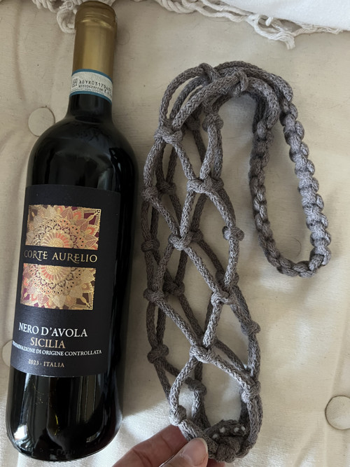 Dárková Boho taška na vino MINI mocca — foto 2