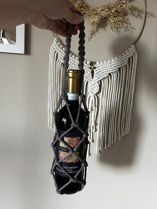 Dárková Boho taška na vino MINI mocca — foto 5