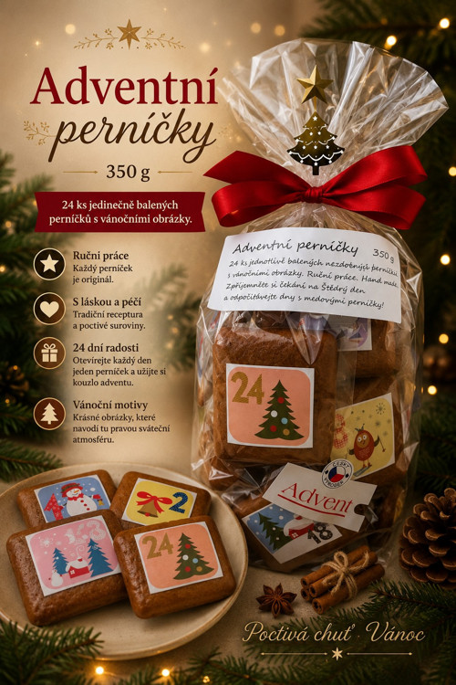 Adventní perníčky 24 ks 350 g — foto 2