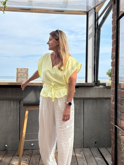 Lněný vázací top JULIE — foto 3