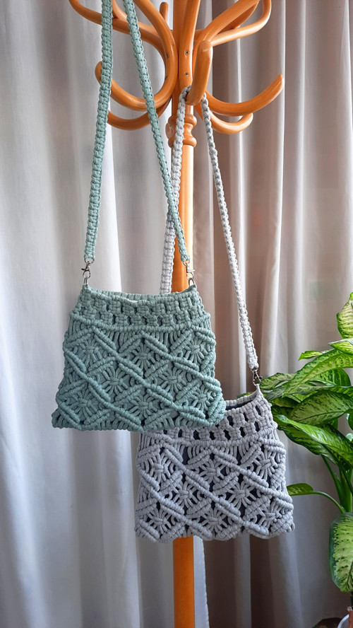 Dámská macramé kabelka šalvějová — foto 3