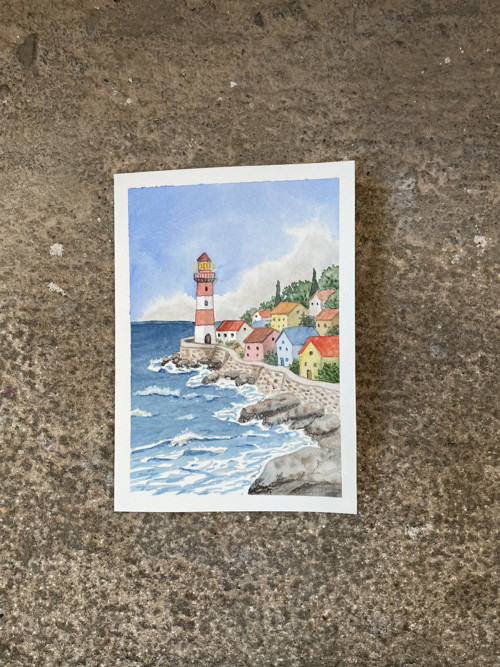 ORIGINÁL AKVAREL | Přání A6 | Maják — foto 5