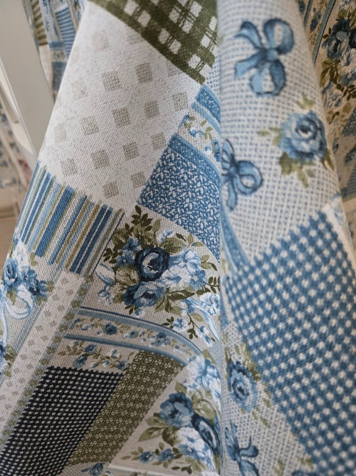 Ubrus venkovský patchwork-modrý — foto 4