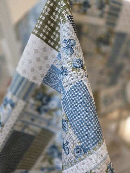 Ubrus venkovský patchwork-modrý — foto 2