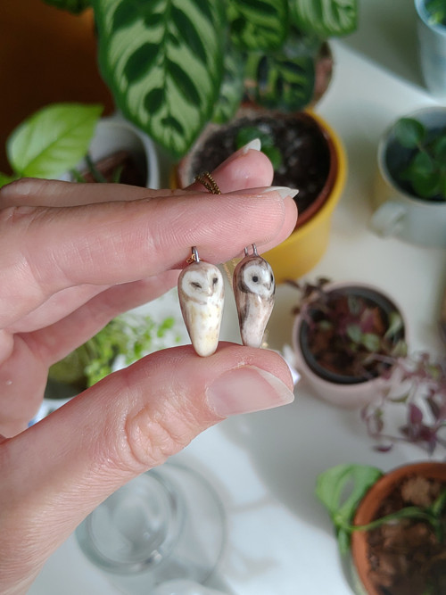 Přívěsek sova pálená porcelánová — foto 3